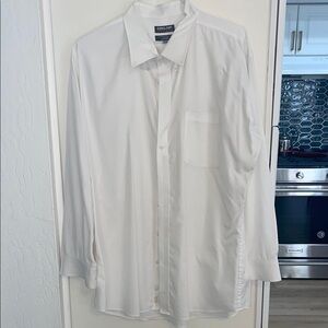 Kirkland Signature White Dress Shirt Traditional Fit Professional 19 34/35